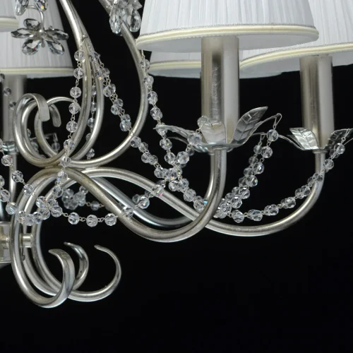 Люстра подвесная Валенсия 299011608 Chiaro бежевая на 8 ламп, основание серебряное в стиле классический  фото 8